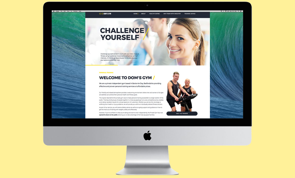 Website design for a Private Gym